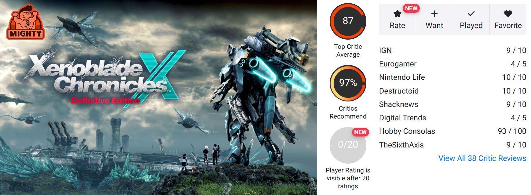 65745621 نقدها و نمرات بازی Xenoblade Chronicles X: Definitive Edition منتشر شدند - گیمفا