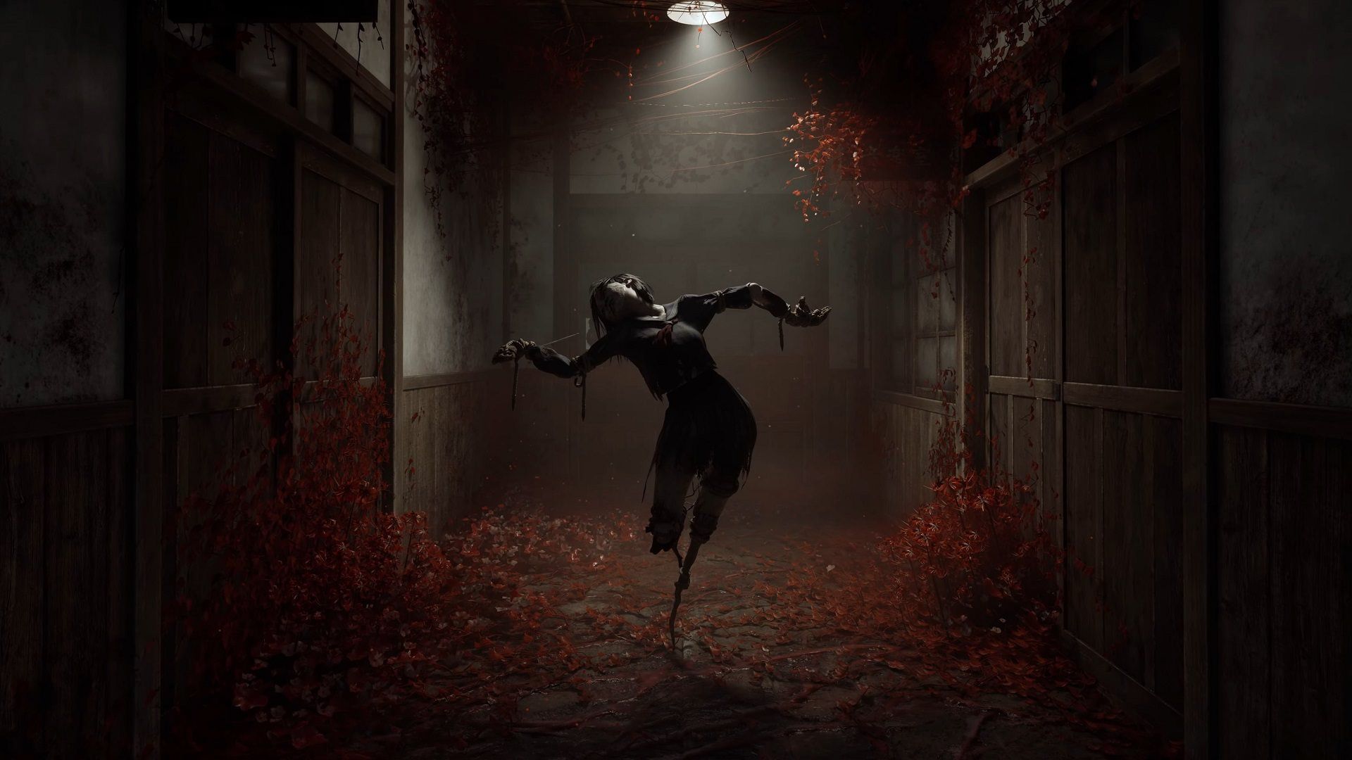 یک مجسمه ترسناک در راهروی تاریک بازی Silent Hill f