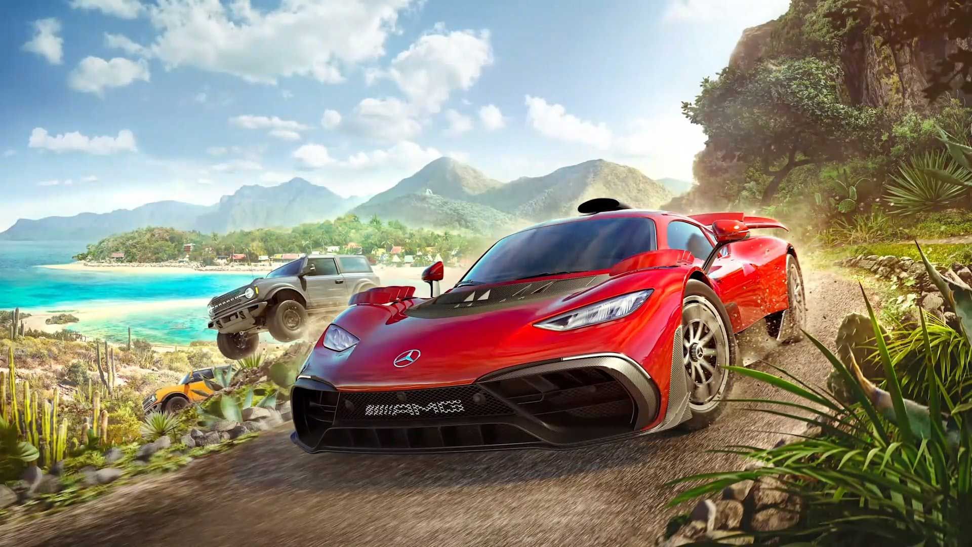 2021-8-forza-horizon-5-key-art-fullhd-66cc7d0c2b5676090d023877-1 اتومبیل قرمزرنگ زیبا در طبیعت بازی Forza Horizon 5 ایکس باکس مایکروسافت