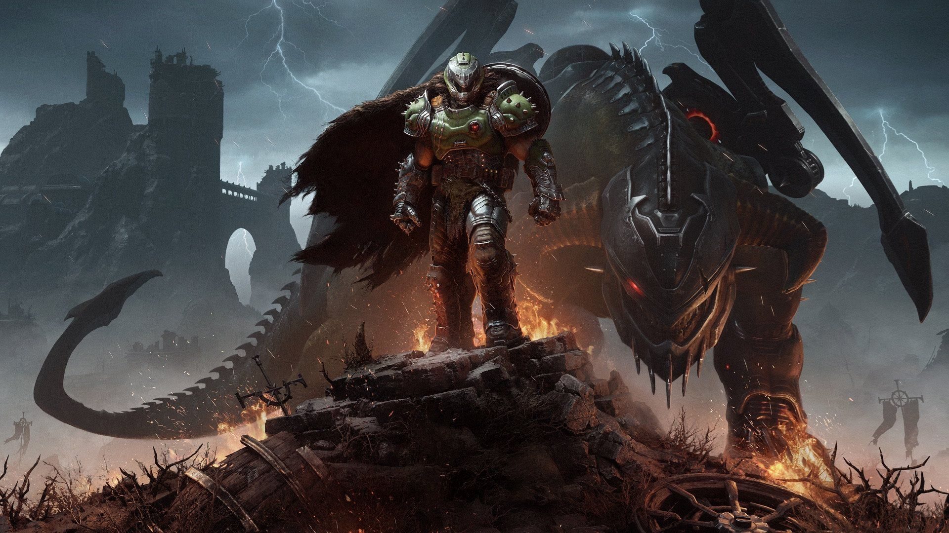 doom-the-dark-ages-dragon-680c4cfe9d13c128430620e4-1 دوم اسلیر و اژدهای مکانیکی در بازی Doom: The Dark Ages