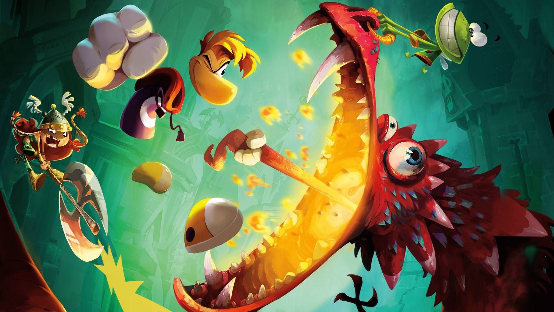2023-7-rayman-legends-66cc7d102b5676090d02bea1-1 ریمن و دوستانش در حال مبارزه با اژدها در بازی Rayman: Legends