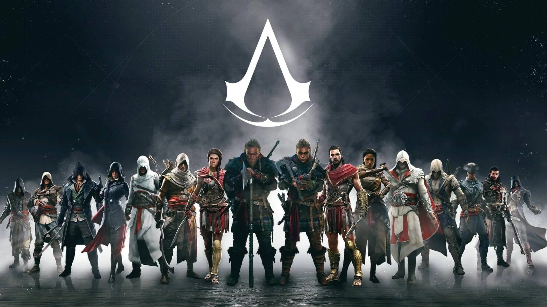 2024-6-assassins-creed-66cc7d122b5676090d02f189-1 ایستادن تمام شخصیتهای اصلی سری Assassin’s Creed زیر لوگوی آن